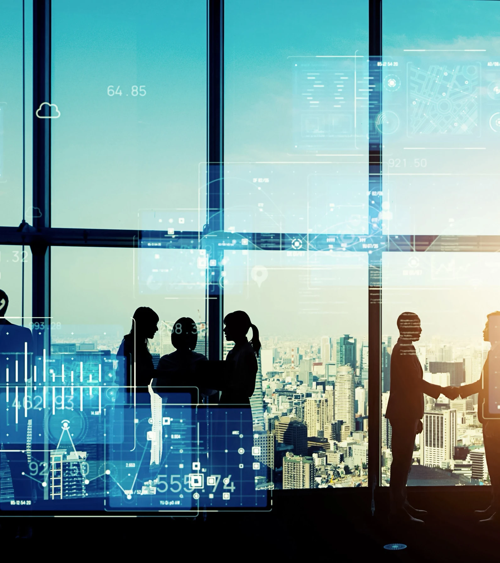 Digital business and market intelligence illustration