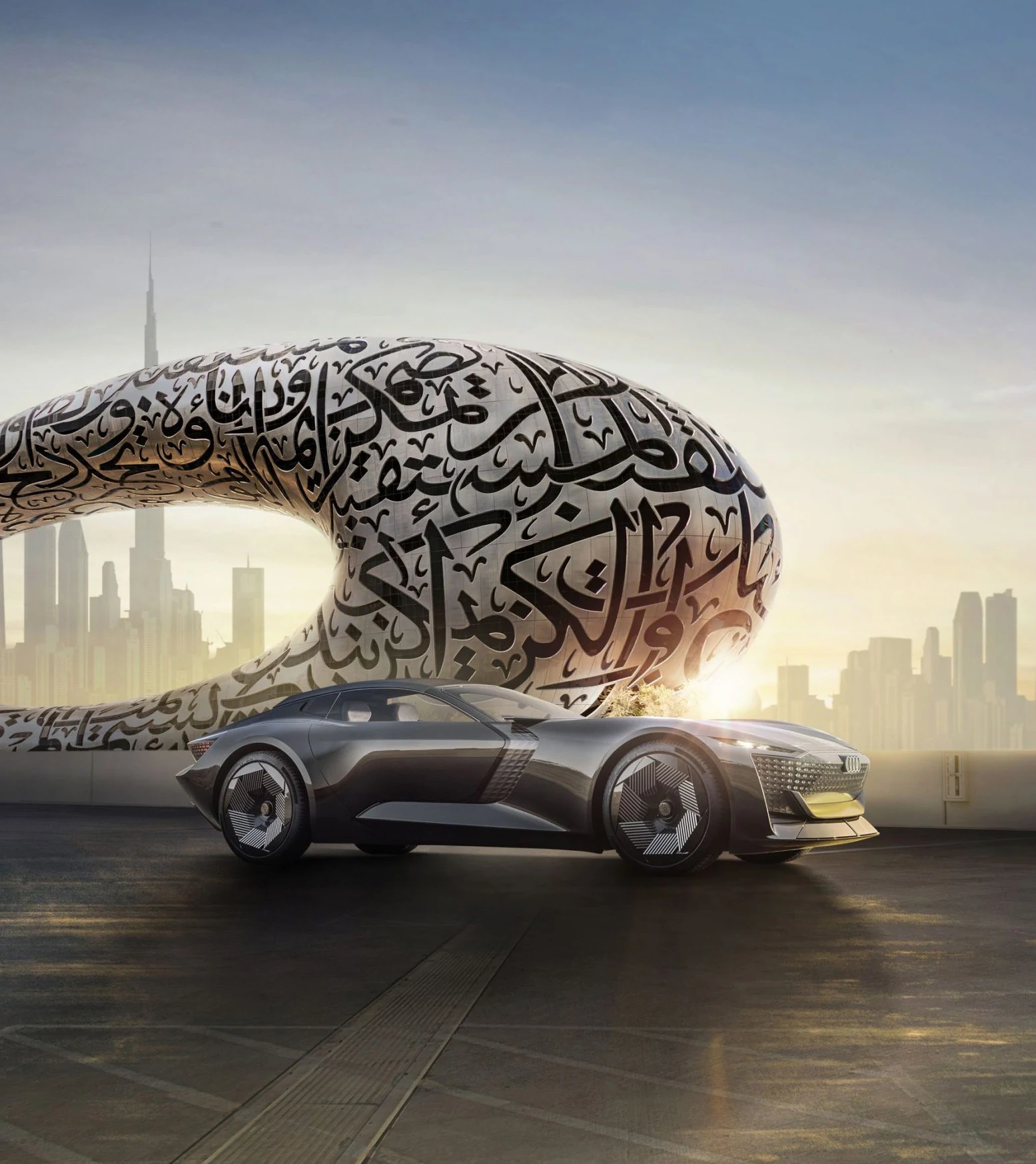 Concept image of future mobility in Dubai