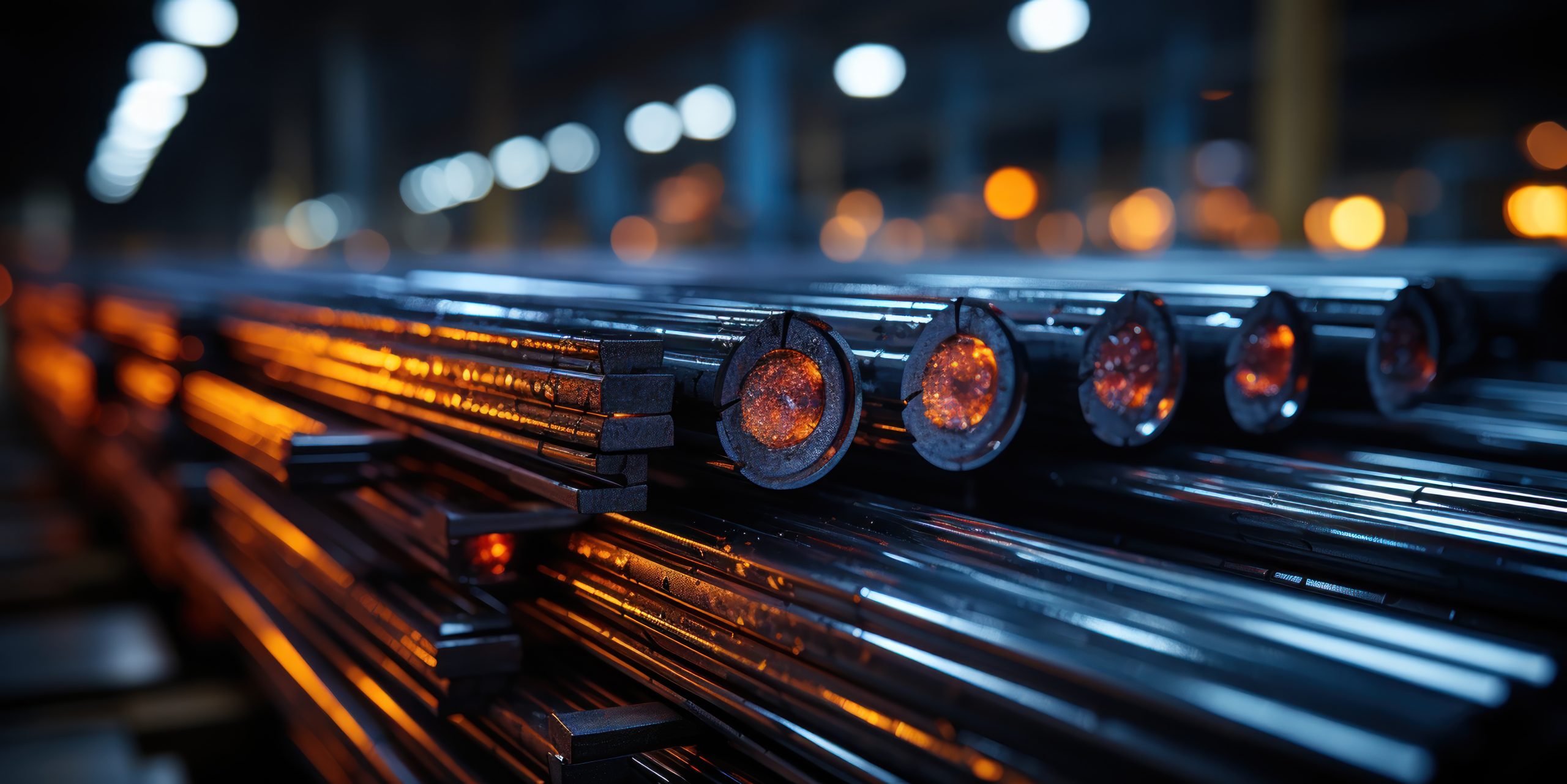 Steel bars welded together in an industrial setting